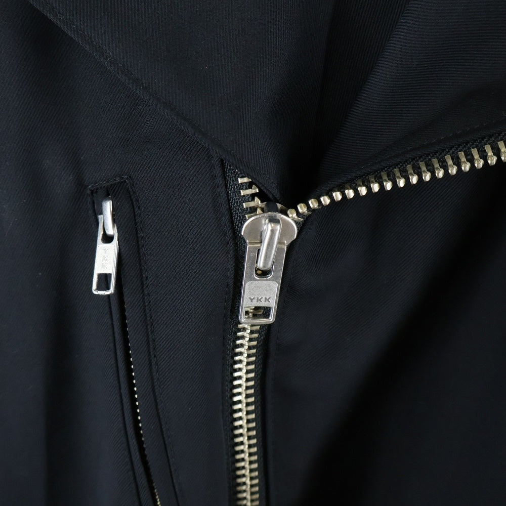 KIDILL(キディル) 22AW RIDERS COAT ウールレーヨン オーバー ライダースコート ブラック KL617