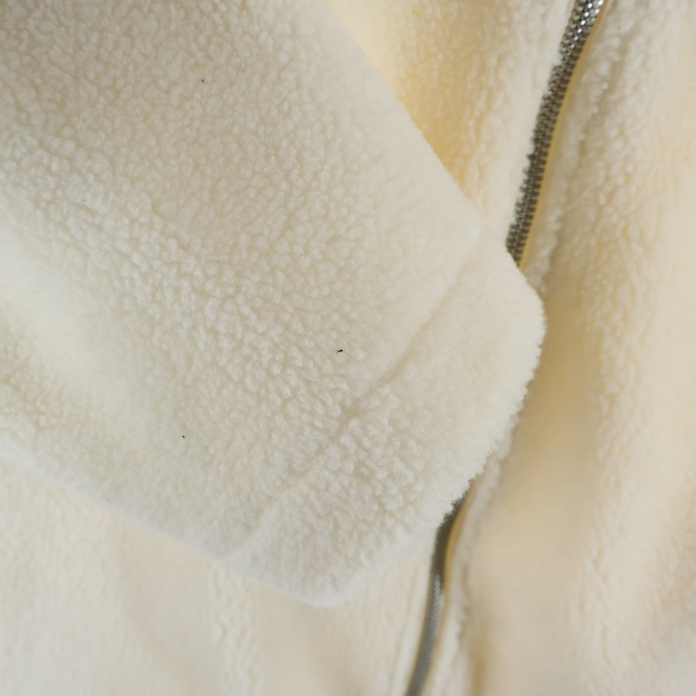 HERON PRESTON(ヘロンプレストン) WORK WEAR アームパッチ ポリエステル ボアフリースコート ホワイト HWEA034E20FAB001