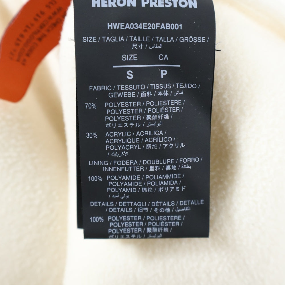 HERON PRESTON(ヘロンプレストン) WORK WEAR アームパッチ ポリエステル ボアフリースコート ホワイト HWEA034E20FAB001