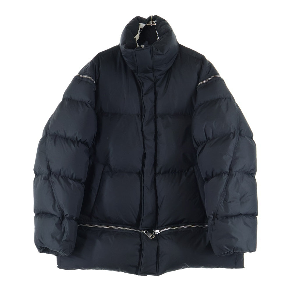 KHRISJOY(クリスジョイ) DOWN JACKET マルチジップデザイン バックロゴ ジップアップ ダウンジャケット ブラック