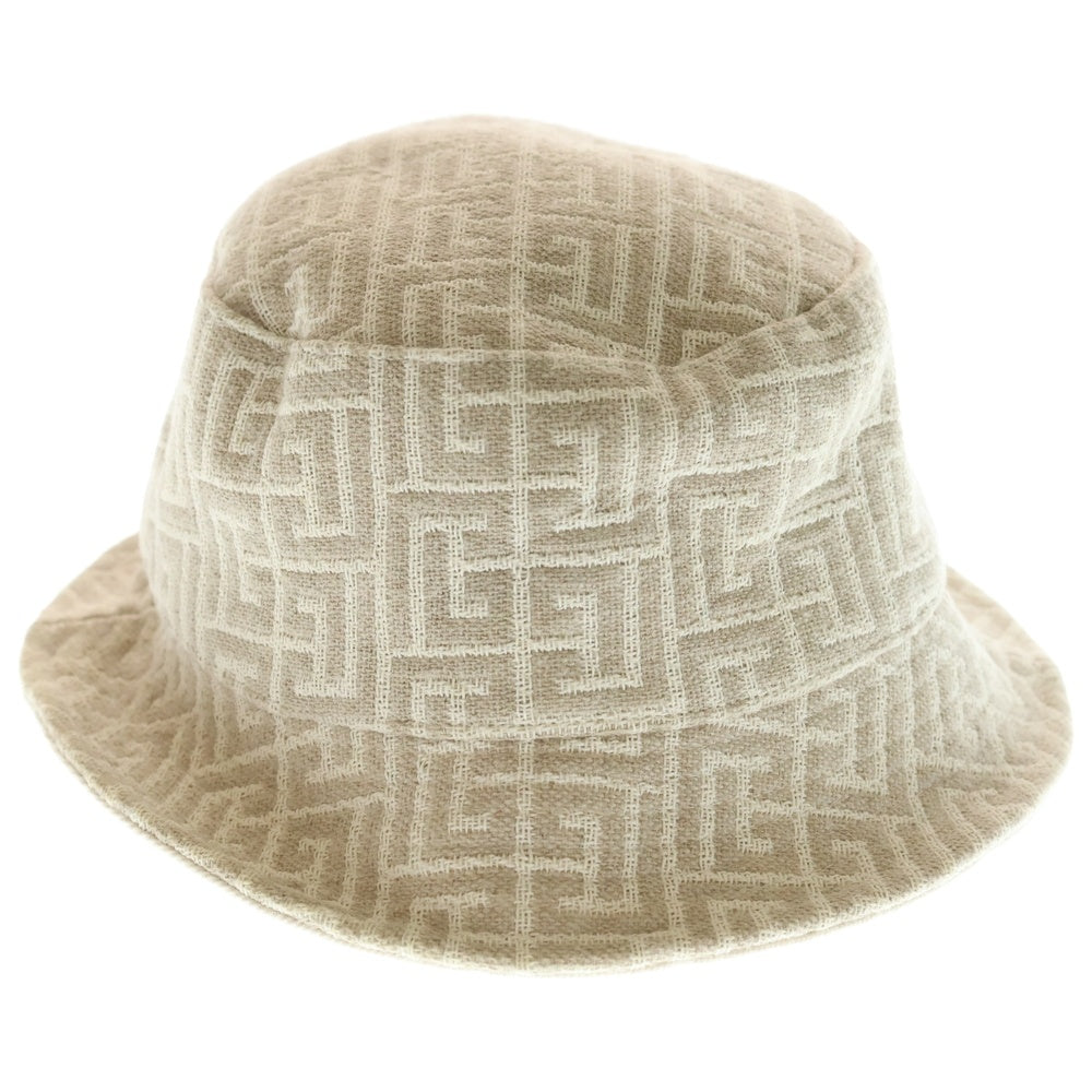 BALMAIN(バルマン) GEOMETRIC BUCKET HAT ジオメトリック ポリコットン バケットハット ベージュ