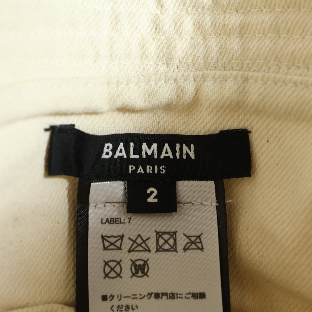 BALMAIN(バルマン) GEOMETRIC BUCKET HAT ジオメトリック ポリコットン バケットハット ベージュ