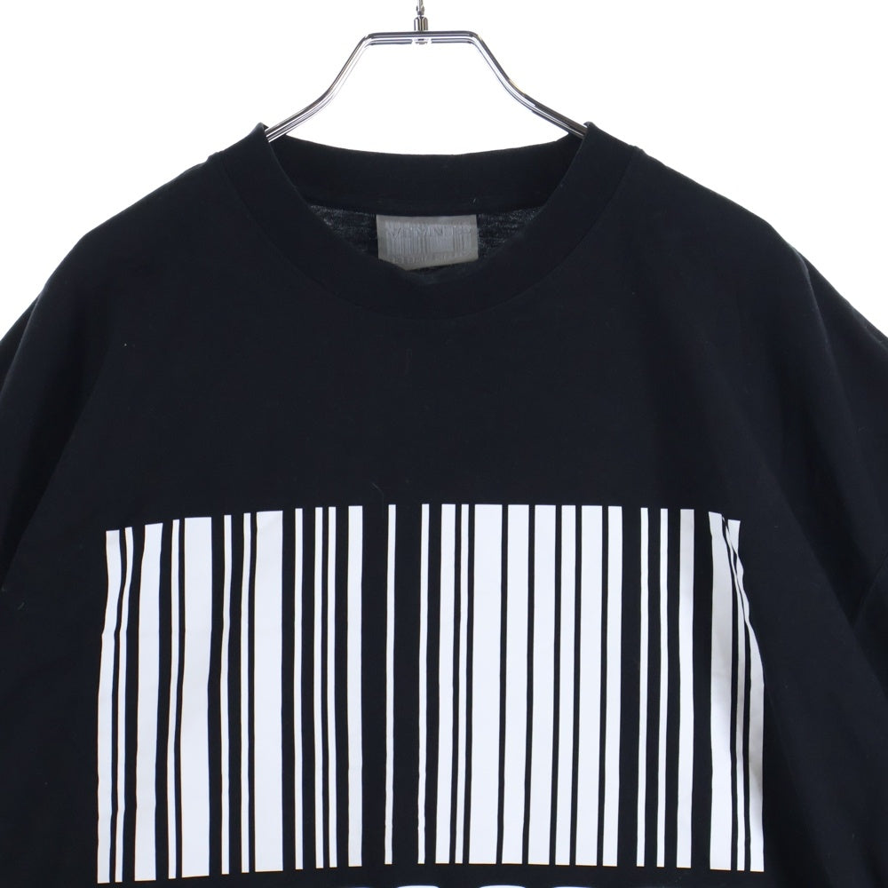 VTMNTS(ブイティーエムエヌティーエス) 22SS ビッグバーコードプリント クルーネック 半袖Tシャツ カットソー ブラック VL12TR120B