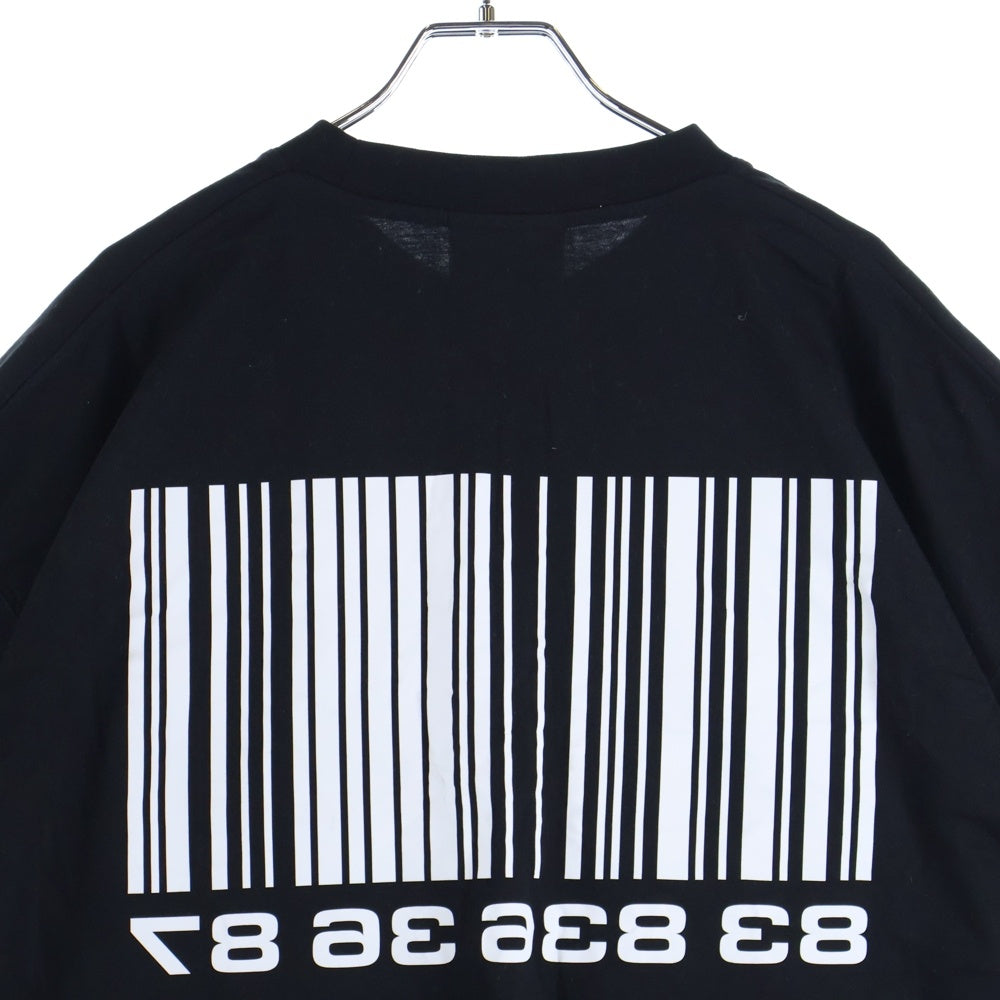 VTMNTS(ブイティーエムエヌティーエス) 22SS ビッグバーコードプリント クルーネック 半袖Tシャツ カットソー ブラック VL12TR120B