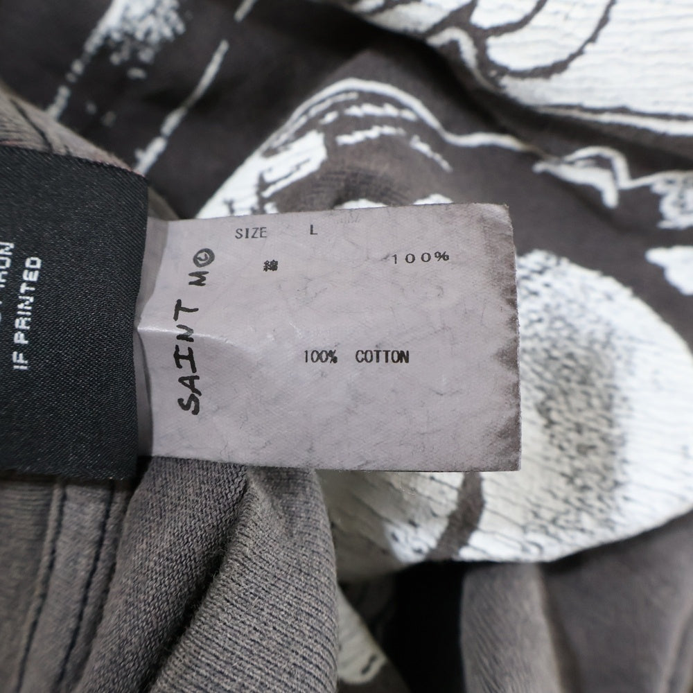 SAINT MICHAEL(セントマイケル) 21AW JESUS BLOCK T-SHIRT ジーザス ブロック 両面プリント クルーネック 半袖Tシャツ カットソー ブラウン SM-A21-0000-001