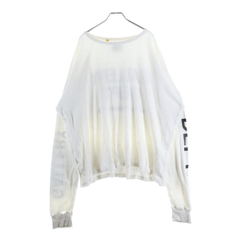 GALLERY DEPT.(ギャラリーデプト) THERMAL WAFFLE バックアームプリント サーマルワッフル 長袖Tシャツ カットソー ホワイト