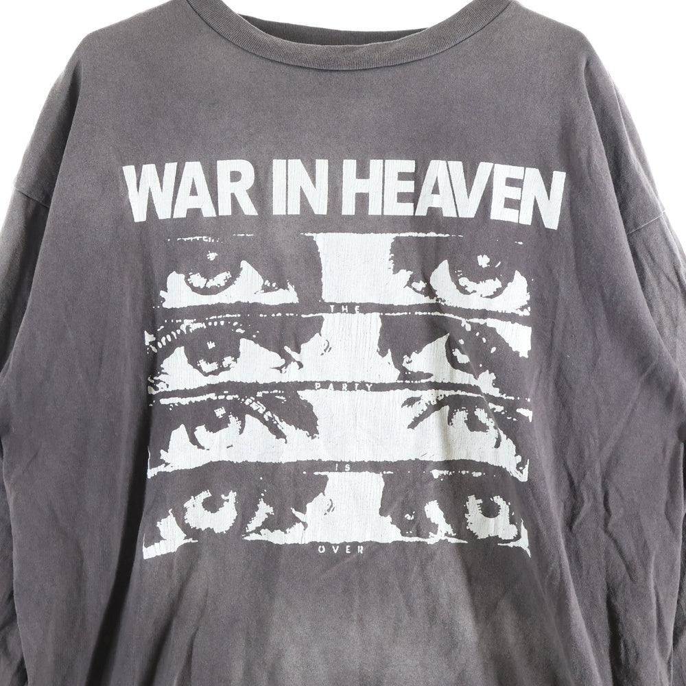 SAINT MICHAEL(セントマイケル) 21AW EYES WIH L/S TEE アイズプリント クルーネック 長袖Tシャツ カットソー ブラウン SM-A21-0000-024