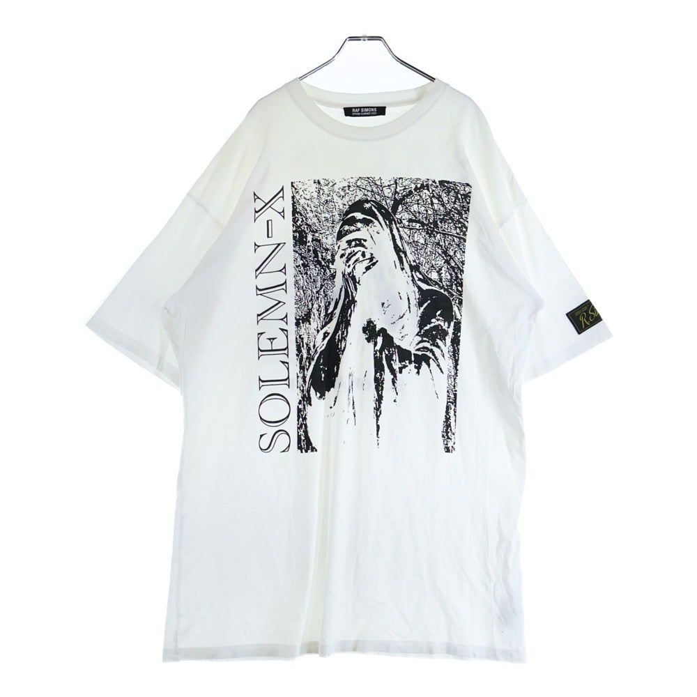 RAF SIMONS(ラフシモンズ) 22SS SOLEMN-X 両面プリント オーバーサイズ クルーネック 半袖Tシャツ カットソー ホワイト 221-M130