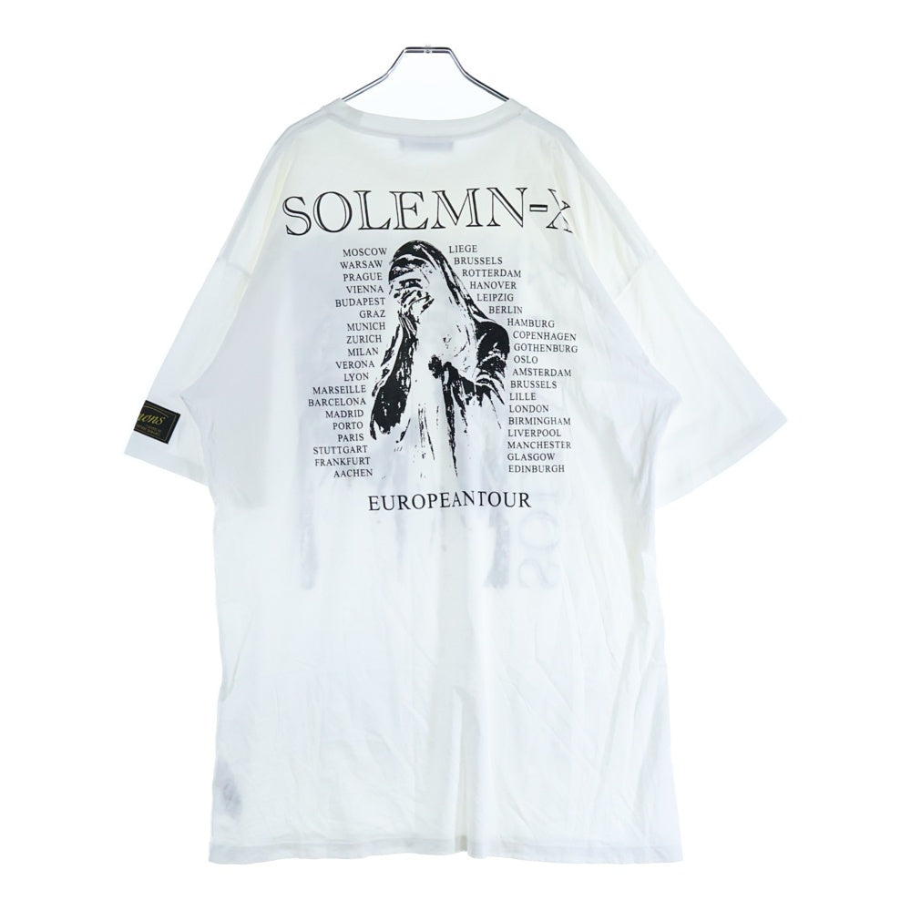 RAF SIMONS(ラフシモンズ) 22SS SOLEMN-X 両面プリント オーバーサイズ クルーネック 半袖Tシャツ カットソー ホワイト 221-M130