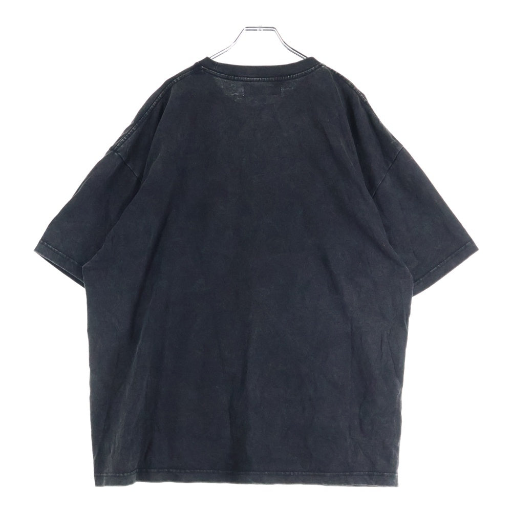 SALUTE(サルーテ) WASHED FLOWER VINTAGE TEE ヴィンテージ加工 フラワープリント クルーネック 半袖Tシャツ カットソー ブラック