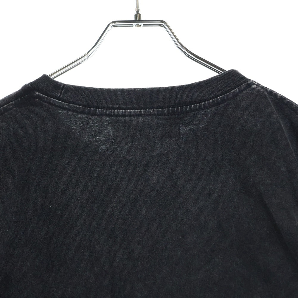 SALUTE(サルーテ) WASHED FLOWER VINTAGE TEE ヴィンテージ加工 フラワープリント クルーネック 半袖Tシャツ カットソー ブラック