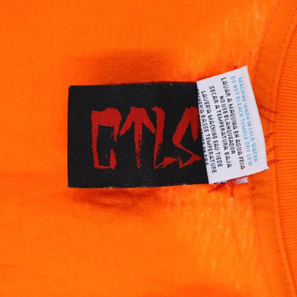 cvtvlist(カタリスト) ×PRO CLUB CTLS プロクラブ 両面プリント クルーネック 半袖Tシャツ カットソー オレンジ