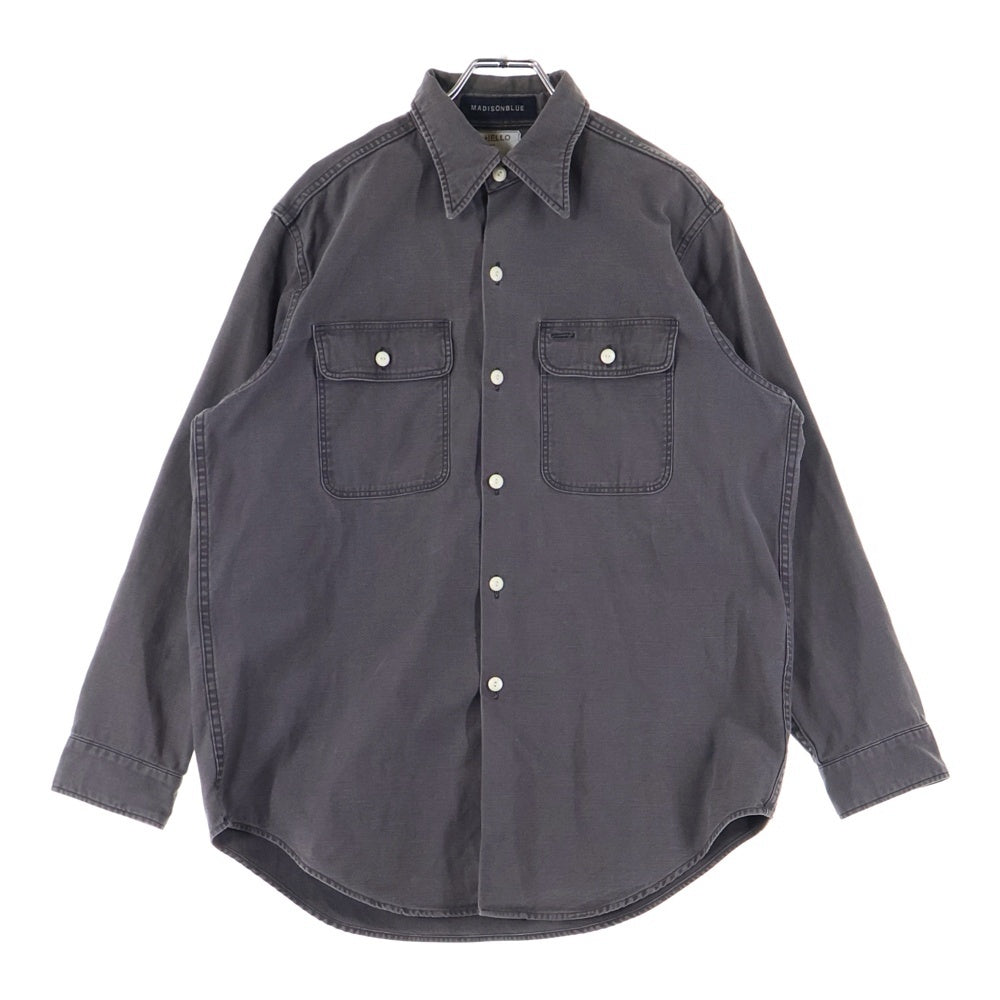 MADISONBLUE(マディソンブルー) HAMPTON BACK SATIN SHIRT ハンプトン バック サテン ワークシャツ チャコールグレー MB999-5711