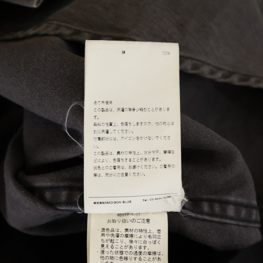 MADISONBLUE(マディソンブルー) HAMPTON BACK SATIN SHIRT ハンプトン バック サテン ワークシャツ チャコールグレー MB999-5711