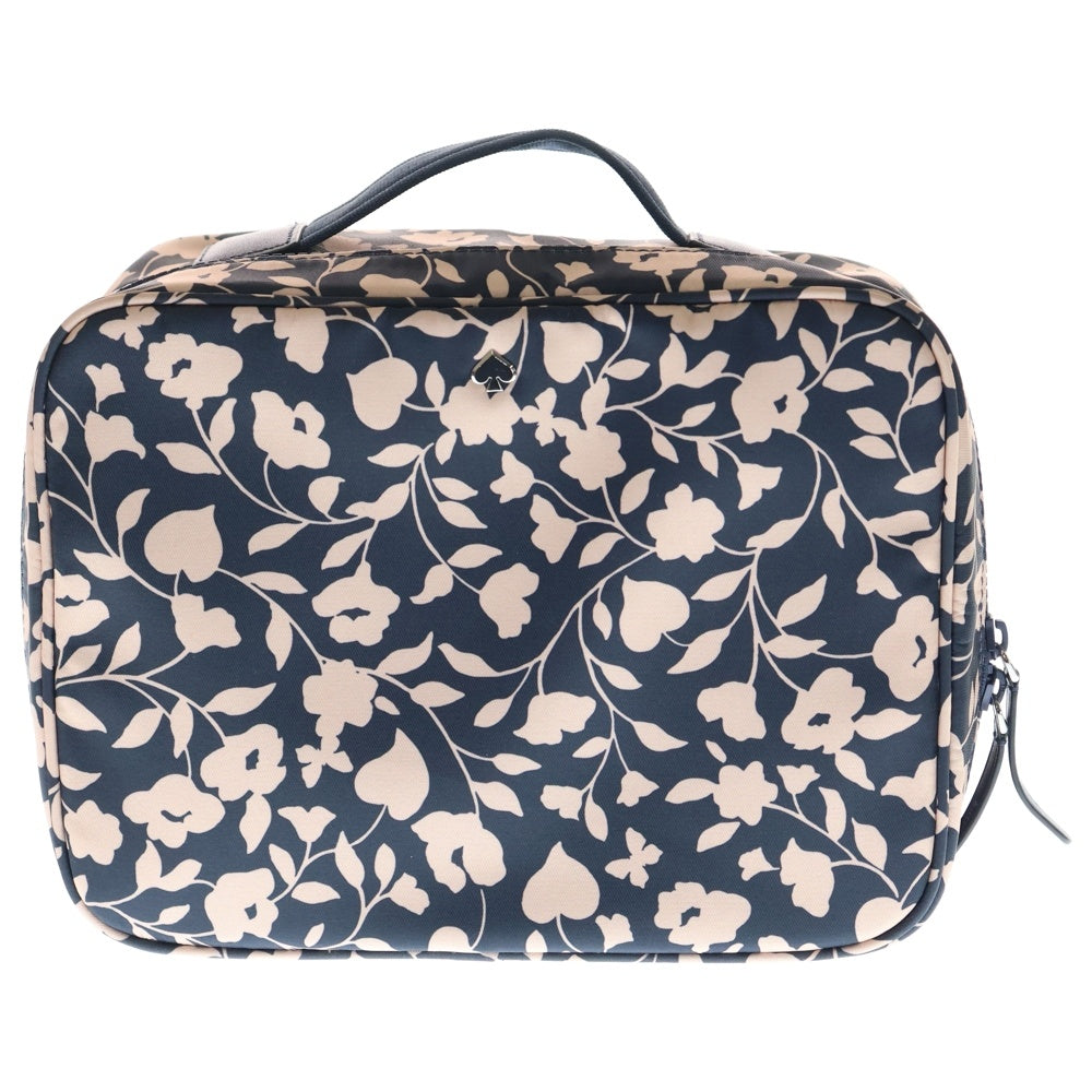 Kate Spade(ケイトスペード) 花柄 ラウンドファスナー メイクポーチ レディース ピンク/ネイビー WLRU6287
