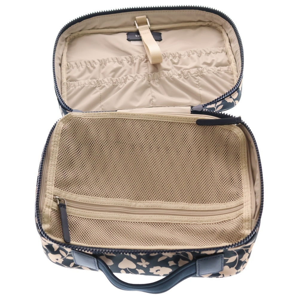 Kate Spade(ケイトスペード) 花柄 ラウンドファスナー メイクポーチ レディース ピンク/ネイビー WLRU6287