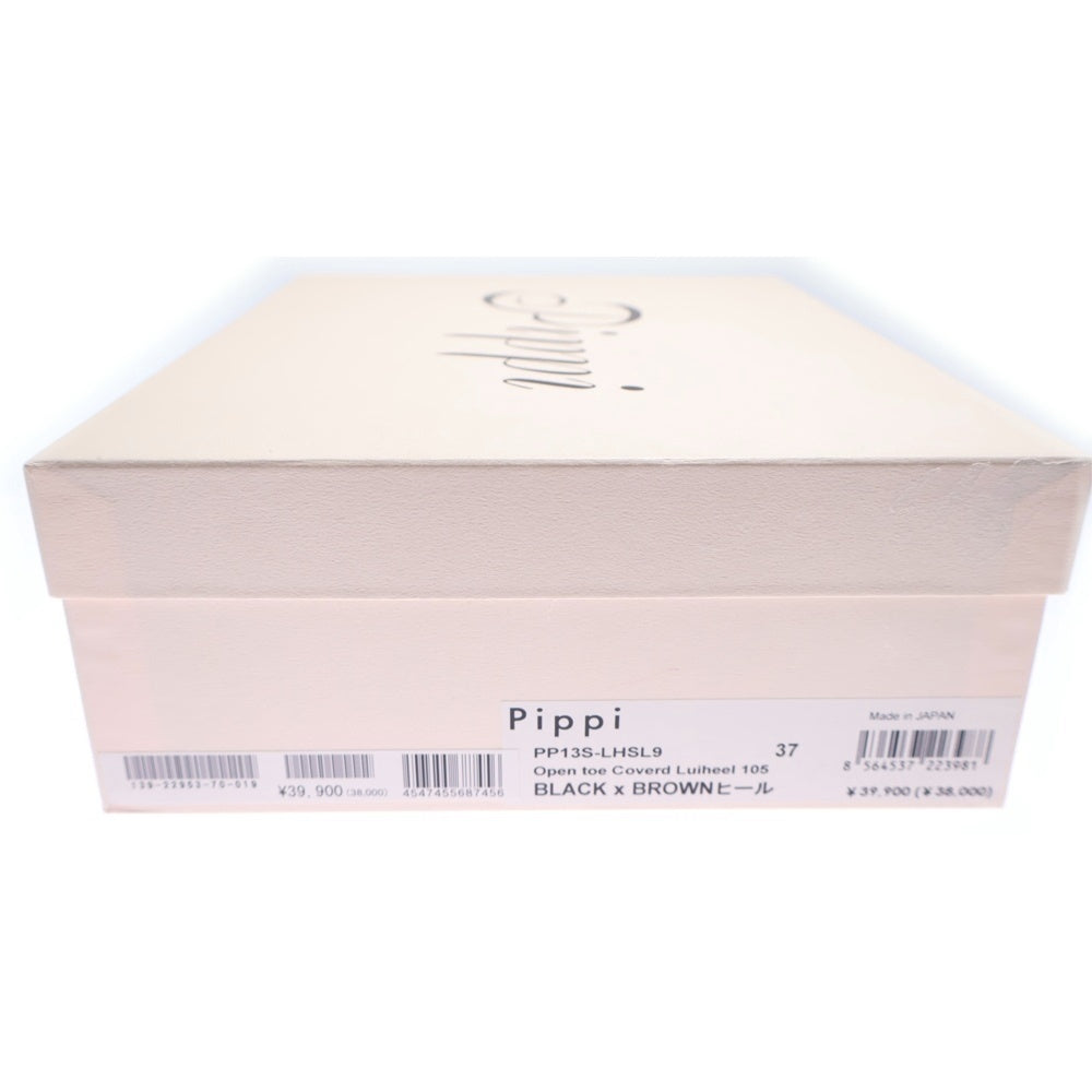 Pippi(ピッピ) OPEN TOE COVERD LUIHEEL 105 オープン トゥ カバード ルイヒール ベロアサンダル レディース ブラック PP13S-LHSL9
