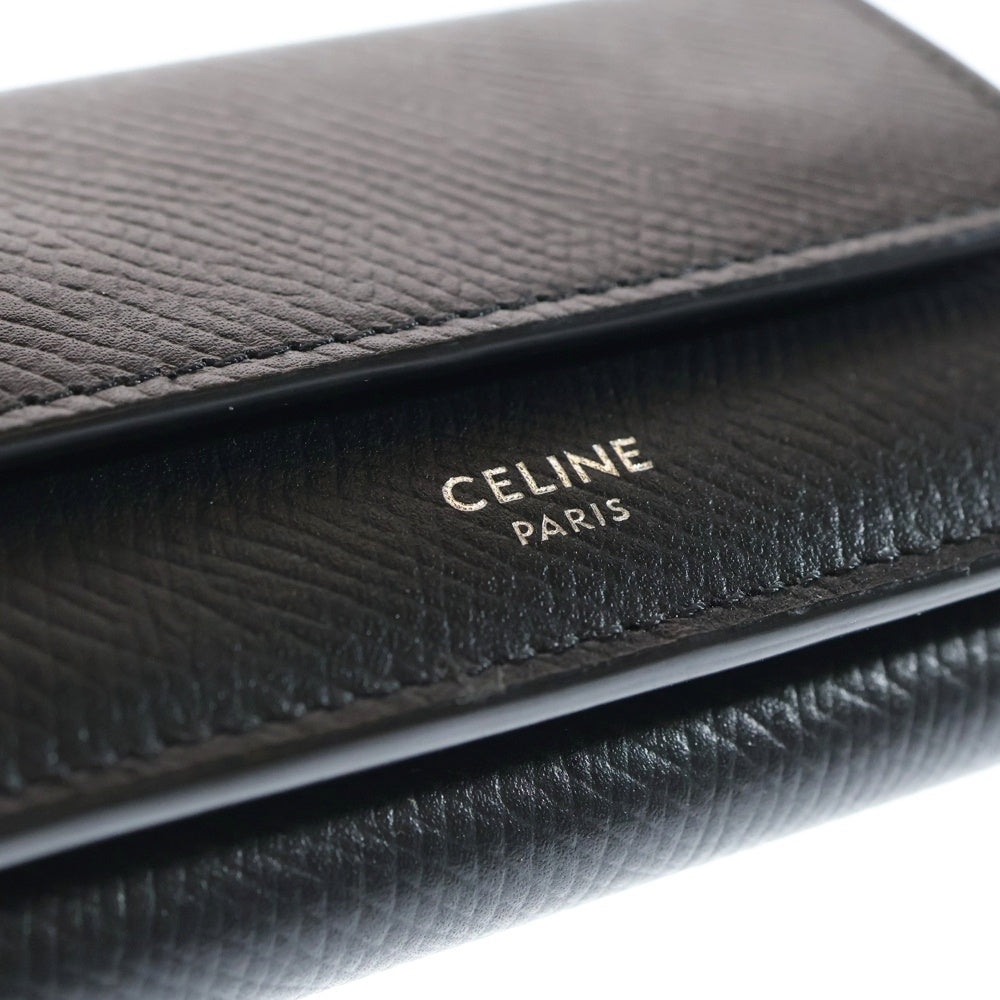 CELINE(セリーヌ) TRIFOLD WALLET レザー スモールトリフォールド 三つ折り財布 ウォレット ブラック U-FG-0231