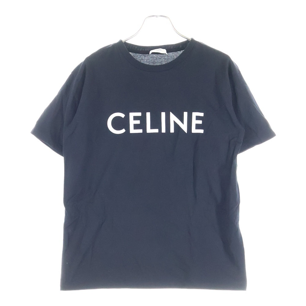 CELINE(セリーヌ) コットン フロントロゴプリント 半袖Tシャツ カットソー ブラック 2X764671Q