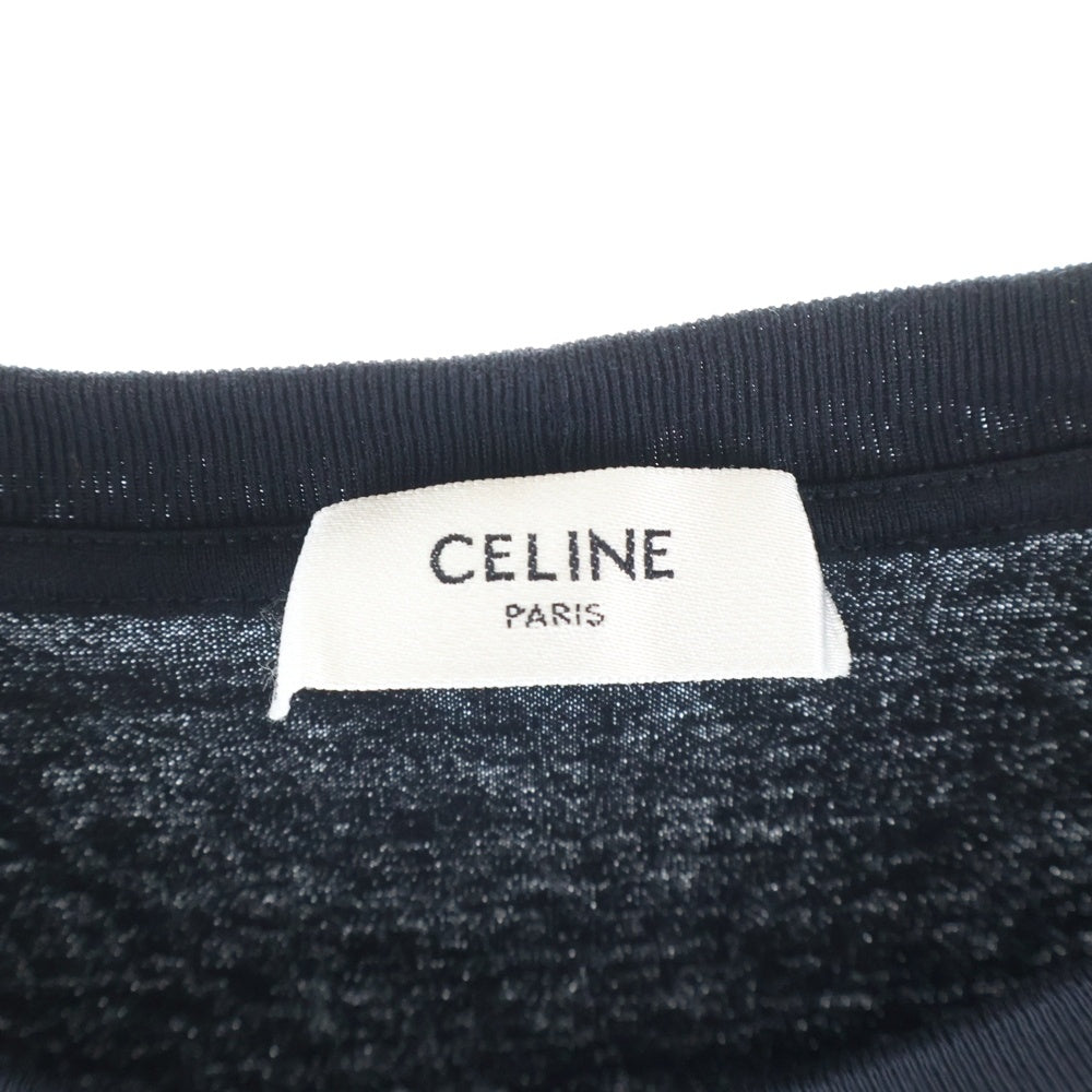 CELINE(セリーヌ) コットン フロントロゴプリント 半袖Tシャツ カットソー ブラック 2X764671Q