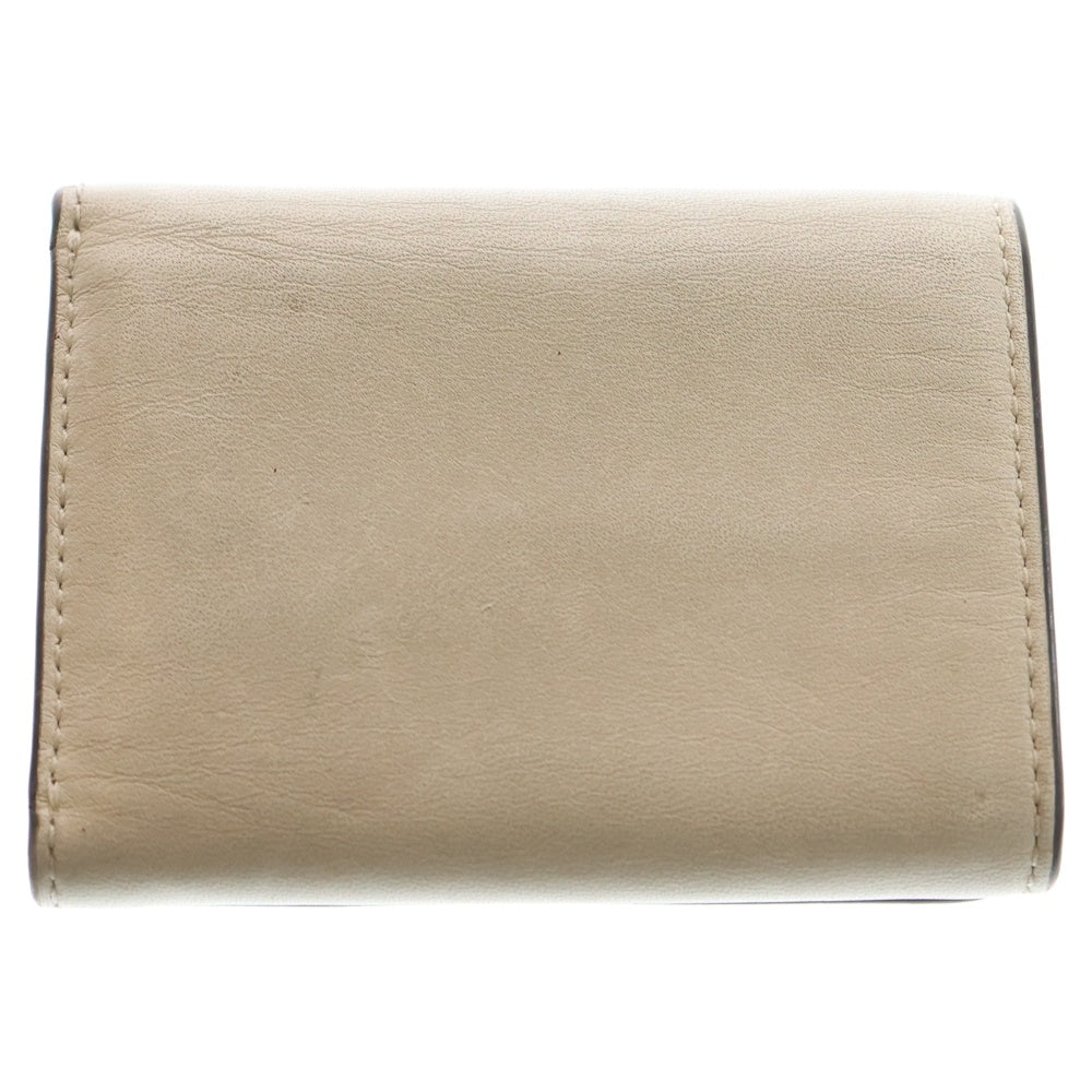 COACH(コーチ) ロゴデザイン キャンバス レザーコンパクトウォレット 3つ折り財布 総柄 ベージュ レディース