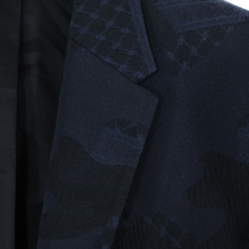Neil Barrett(ニール バレット) 総柄 コットンテーラードジャケット ネイビー/ブラック BGI177 A060