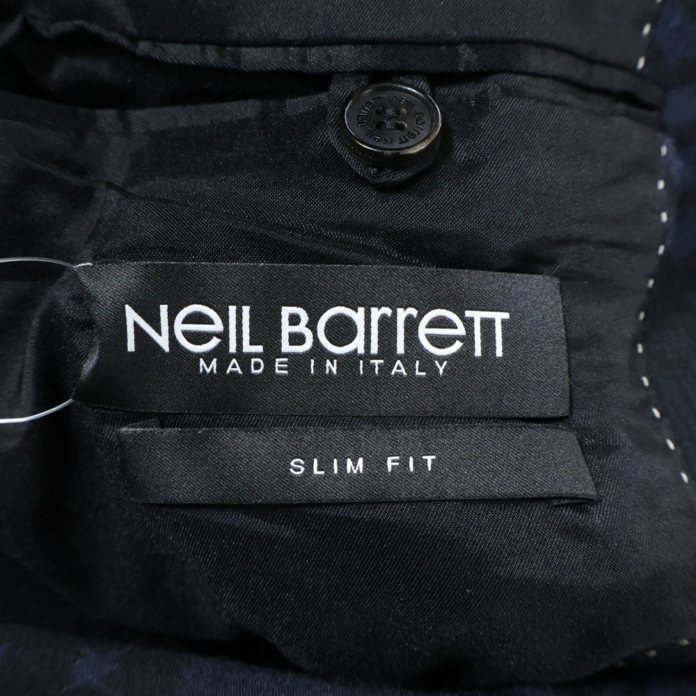 Neil Barrett(ニール バレット) 総柄 コットンテーラードジャケット ネイビー/ブラック BGI177 A060