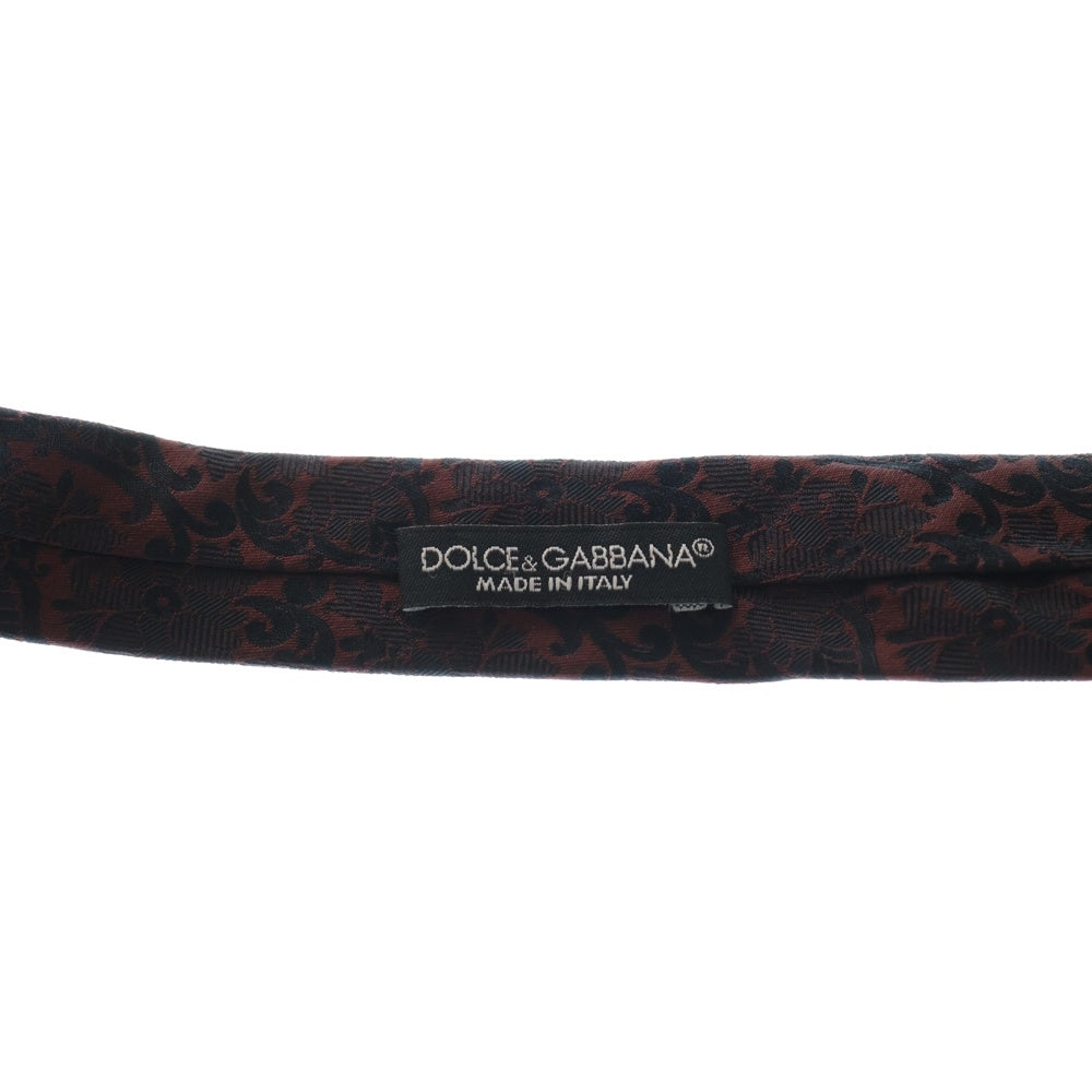 DOLCE & GABBANA(ドルチェアンドガッバーナ) 花柄 シルクネクタイ レッド/ブラック