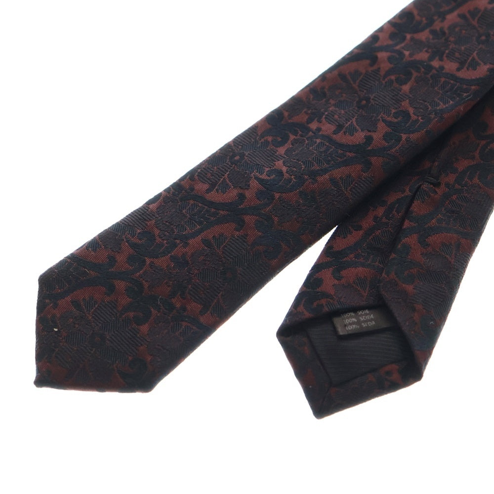 DOLCE & GABBANA(ドルチェアンドガッバーナ) 花柄 シルクネクタイ レッド/ブラック
