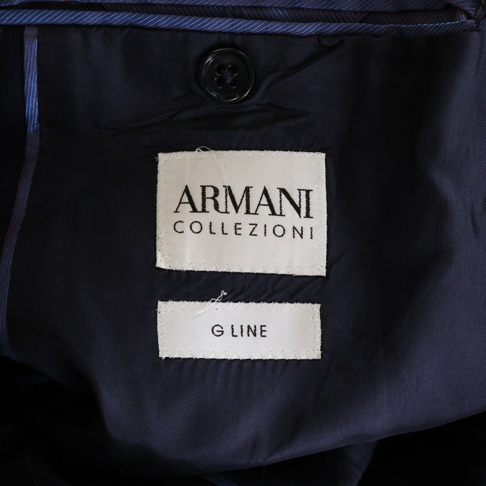 ARMANI COLLEZIONI(アルマーニ コレツィオーニ) ストライプ セットアップスーツ シングルテーラードジャケット スラックスパンツ ネイビー