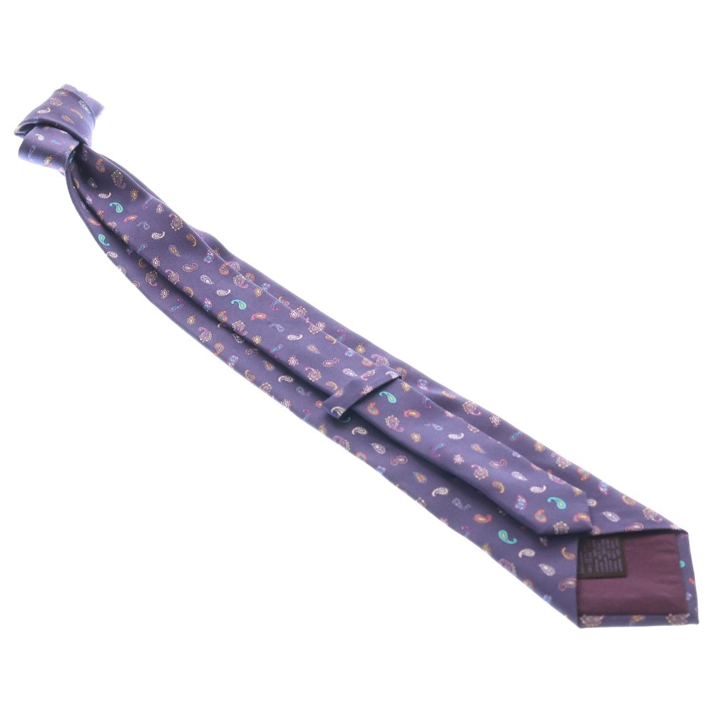 ETRO(エトロ) 総柄 勾玉模様 シルク ネクタイ パープル レディース