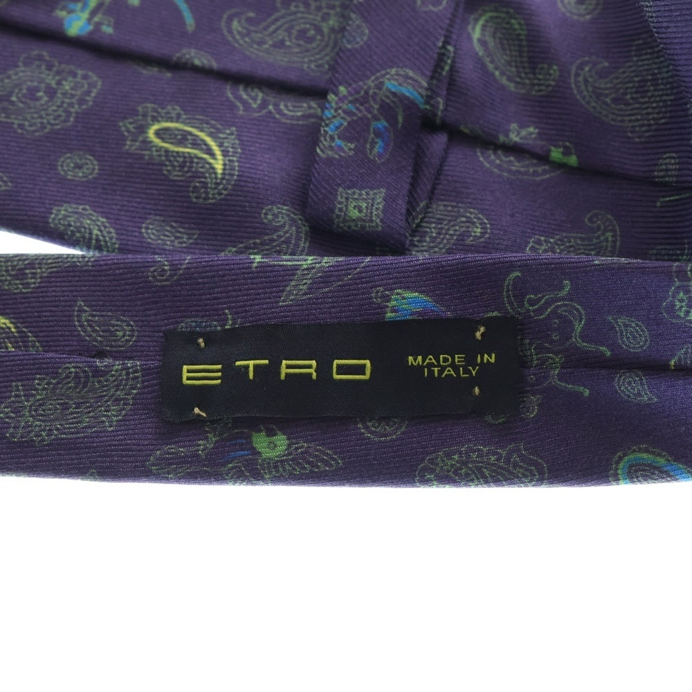 ETRO(エトロ) 総柄 シルク ネクタイ パープル