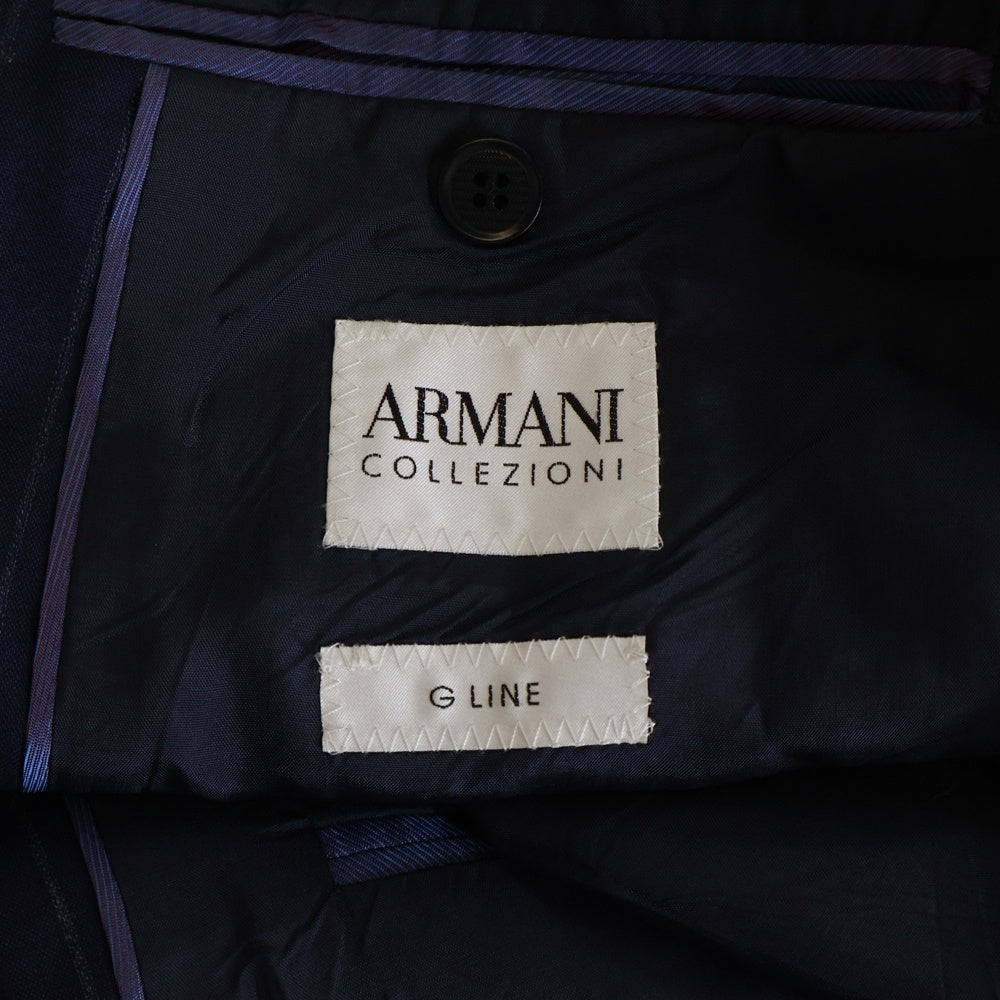 ARMANI COLLEZIONI(アルマーニ コレツィオーニ) ストライプ セットアップスーツ シングルテーラードジャケット スラックスパンツ ネイビー