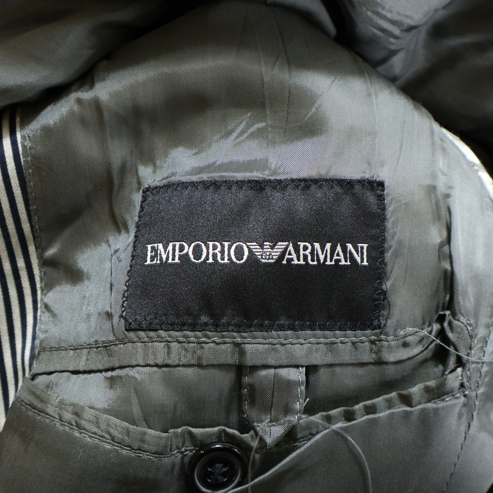 EMPORIO ARMANI(エンポリオアルマーニ) ストライプ シングルテーラードジャケット ブラック/ホワイト