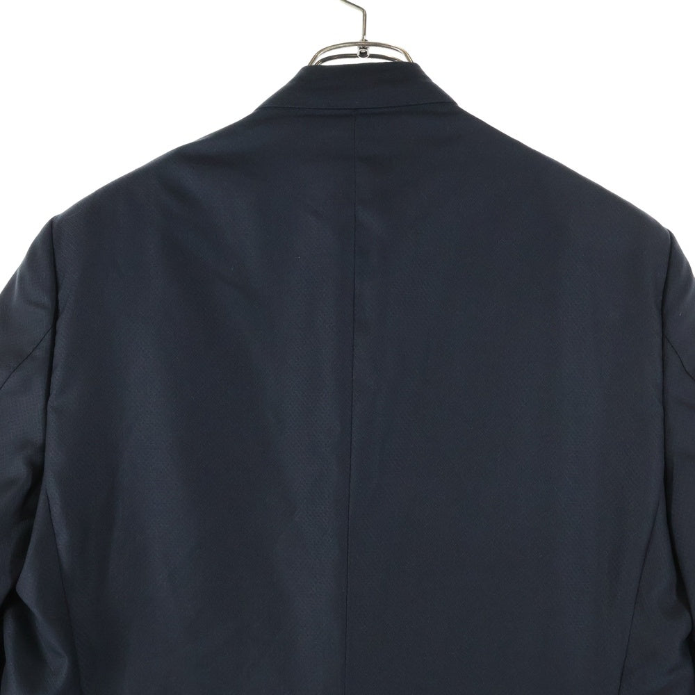 GUCCI(グッチ) 裏地GGロゴ シルク混 シングルテーラードジャケット ブラック 26SAFL