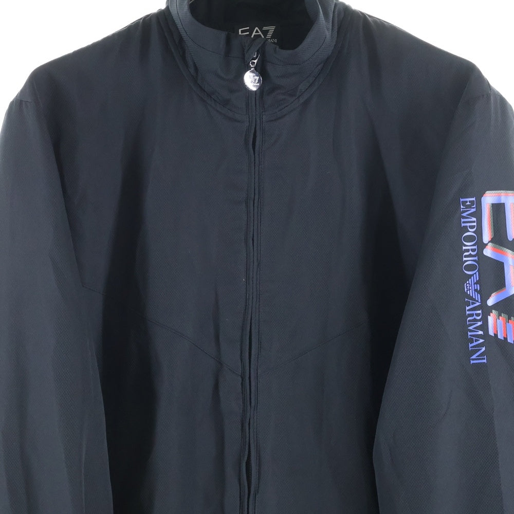 EMPORIO ARMANI(エンポリオアルマーニ) 袖ロゴプリント ジップアップトラックジャケット ジャージ ブラック 6XPV01 PN30Z
