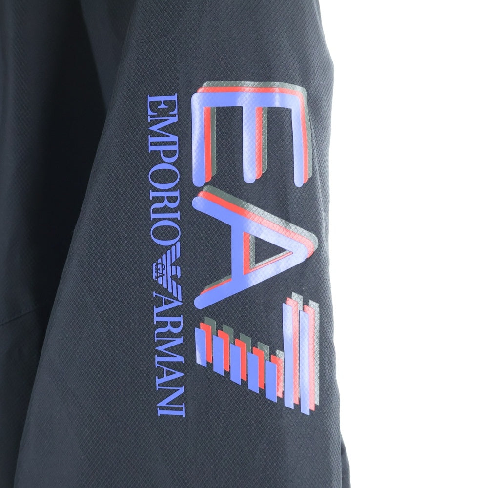 EMPORIO ARMANI(エンポリオアルマーニ) 袖ロゴプリント ジップアップトラックジャケット ジャージ ブラック 6XPV01 PN30Z