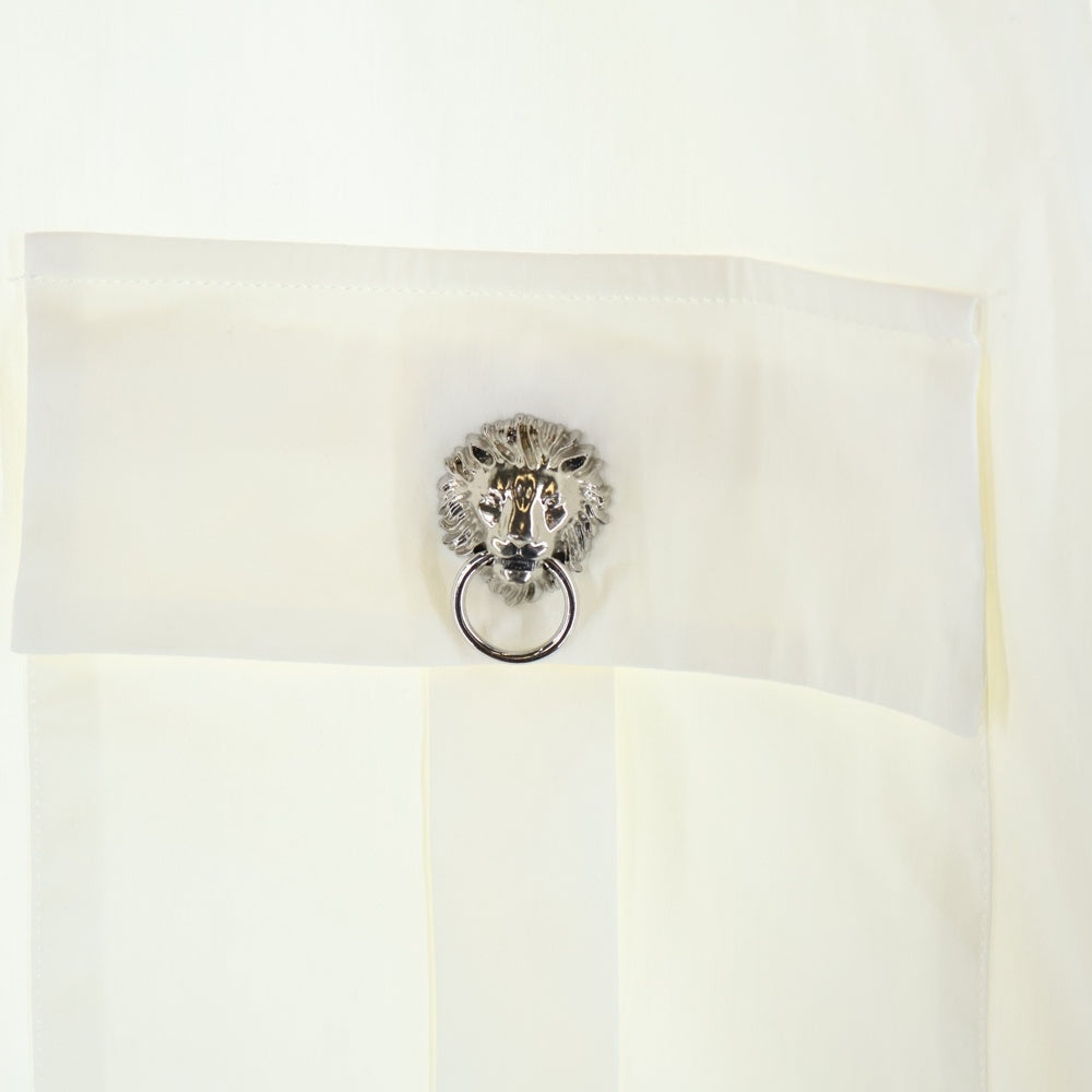 VERSUS VERSACE(ヴェルサス ヴェルサーチ) ライオンモチーフ ロングスリーブ コットンシャツ ホワイト 242 529 892 259