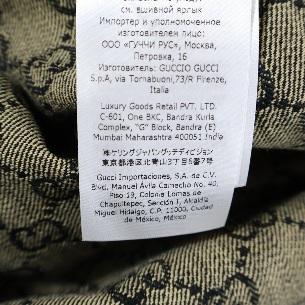 GUCCI(グッチ) GGジャガード ロングスリーブ ボタンデニムシャツ ブラック 669613