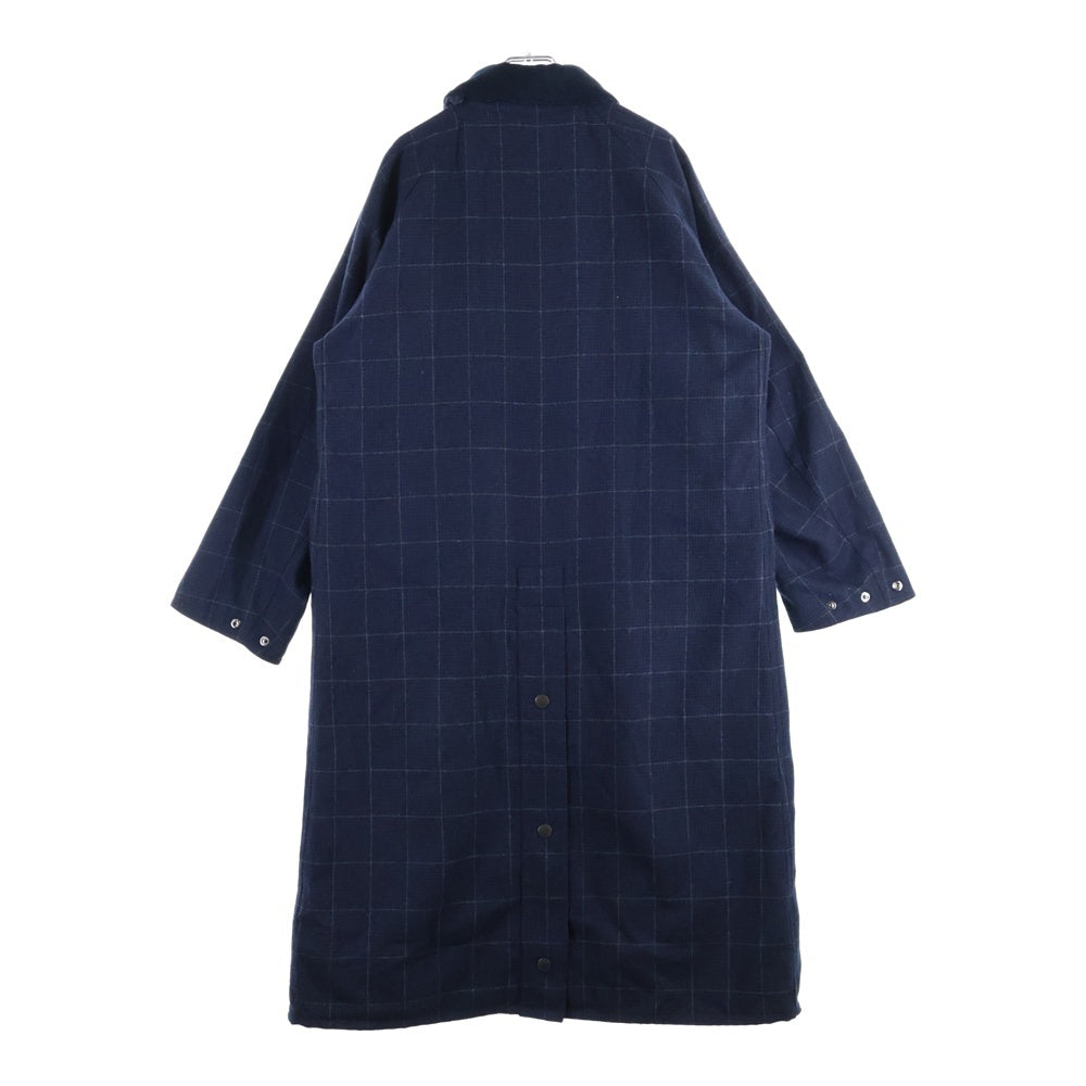 Barbour(バブアー) ウィンドウペンチェック ジップアップ ウール コート ネイビー 232MCAG009
