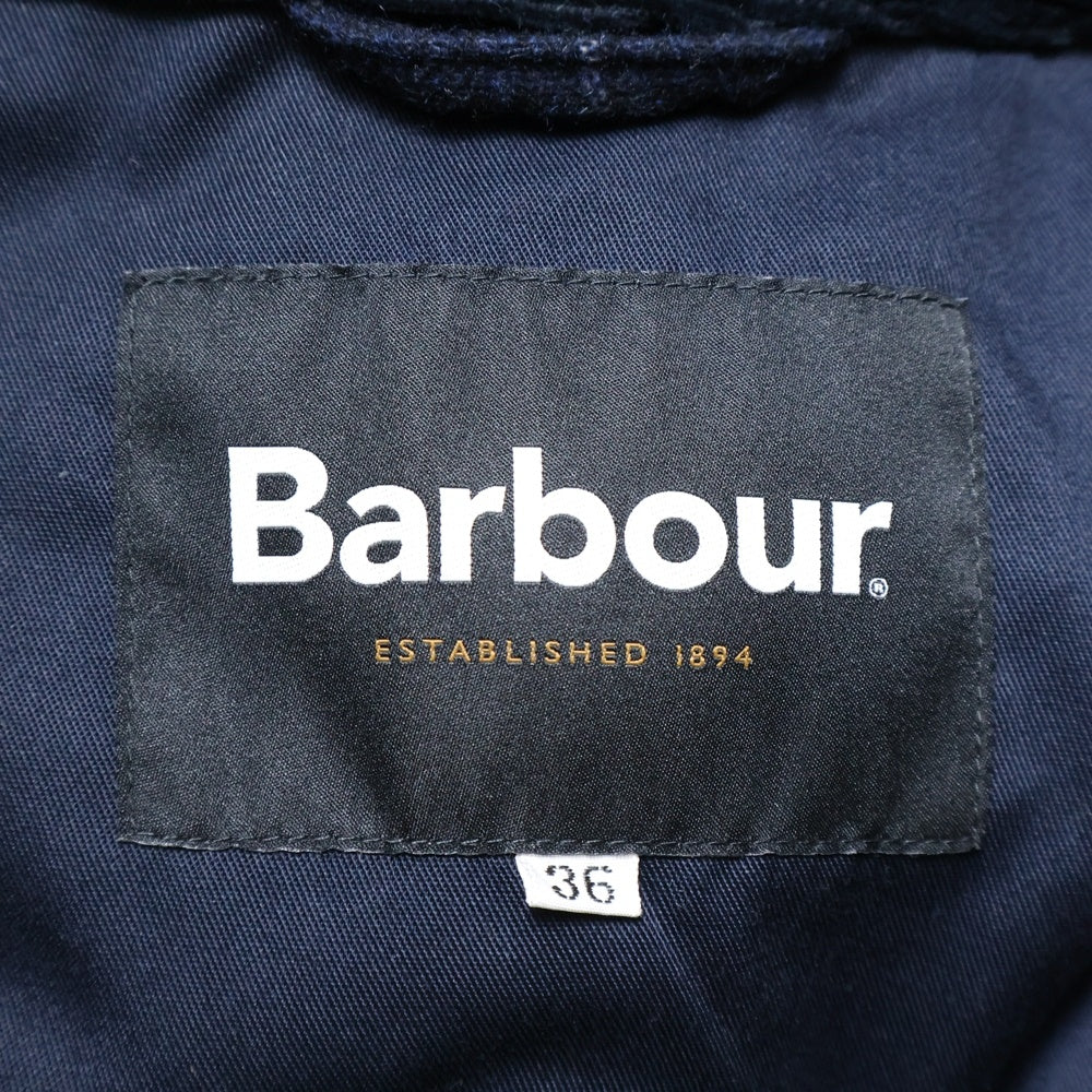 Barbour(バブアー) ウィンドウペンチェック ジップアップ ウール コート ネイビー 232MCAG009