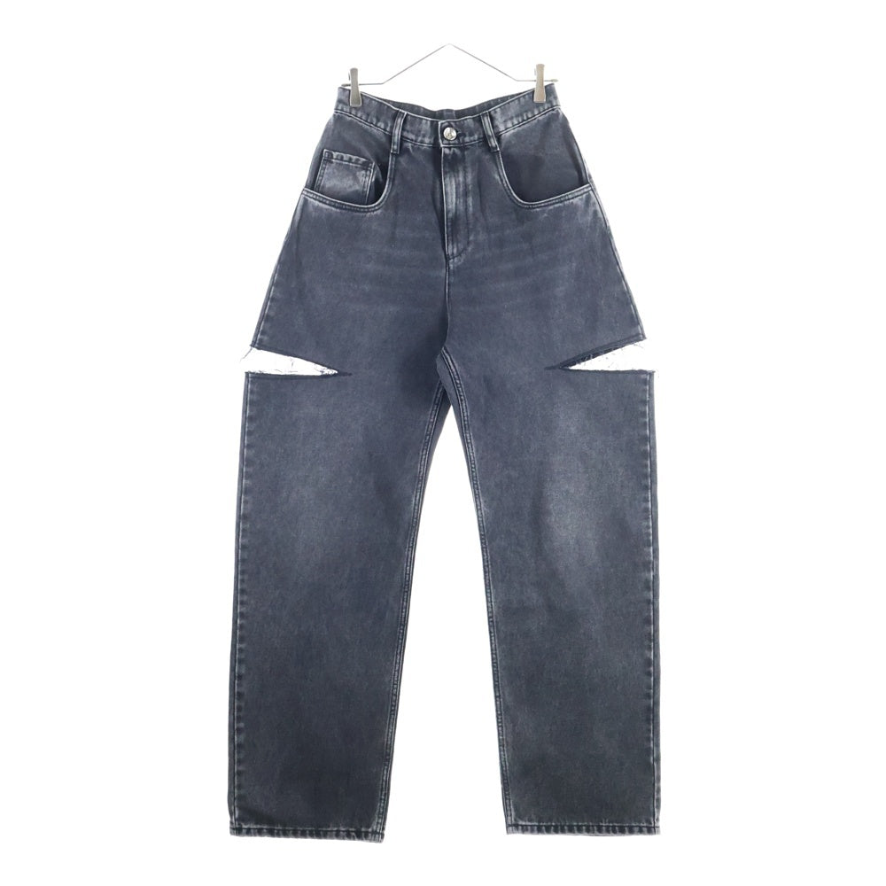 Maison Margiela 1 10(メゾンマルジェラ 1 10) 23AWスラッシュディテール カットアウト デニムパンツ ジーンズ ブラック S51LA0051 S30743