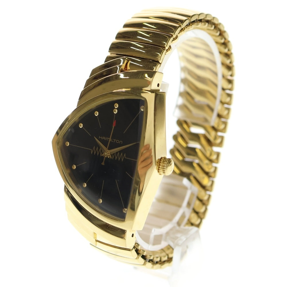 HAMILTON(ハミルトン) ベンチュラ クウォーツ ブラック文字盤 電池式 腕時計 ゴールド/ブラック H24301131