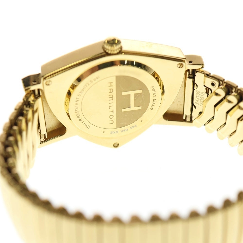 HAMILTON(ハミルトン) ベンチュラ クウォーツ ブラック文字盤 電池式 腕時計 ゴールド/ブラック H24301131