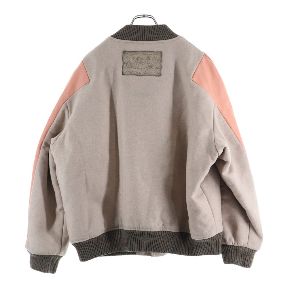 Acne Studios(アクネ ストゥディオズ) 24AW BOMBER JACKET ウール アームレザー切替 ボンバージャケット ピンク FN-MN-OUTW001064