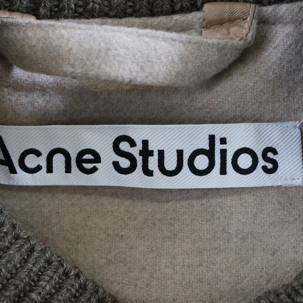 Acne Studios(アクネ ストゥディオズ) 24AW BOMBER JACKET ウール アームレザー切替 ボンバージャケット ピンク FN-MN-OUTW001064