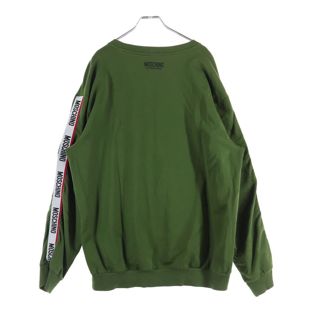 MOSCHINO(モスキーノ) ロゴサイドライン クルーネックスウェット トレーナー グリーン V17068106