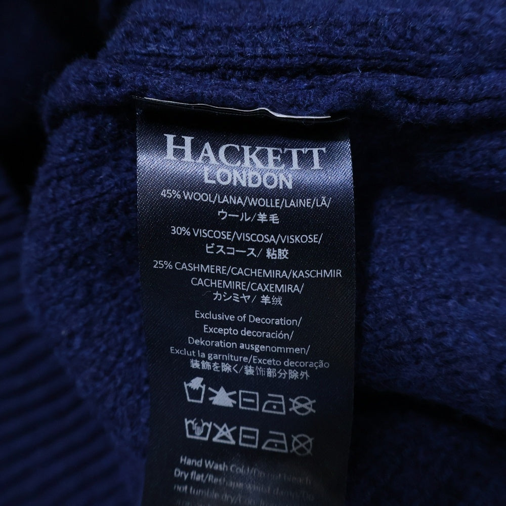 HACKETT(ハケット) カシミヤ混 ジップアップ ニットジャケット セーター ネイビー