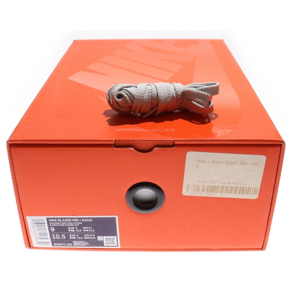 NIKE(ナイキ) ×sacai BLAZER MID サカイ ブレーザー ミッドカットスニーカー ホワイト US9/27cm BV0072-100