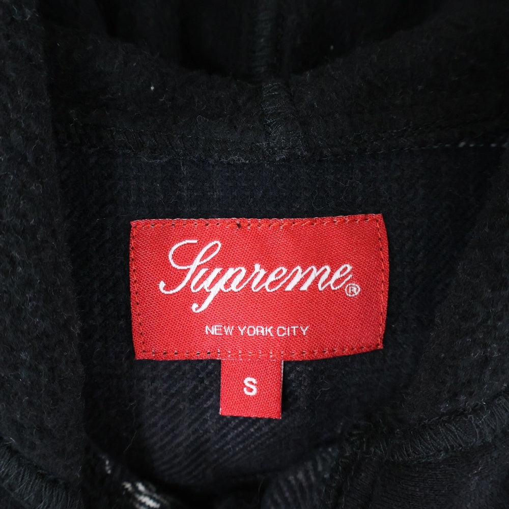 SUPREME(シュプリーム) 18AW Hooded Jacquard Flannel Shirt フーデッド ジャカード フランネル 長袖 シャツ ブラック
